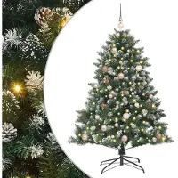 vidaXL Kunstkerstboom Groen 150 cm PVC en Plastic en Staal