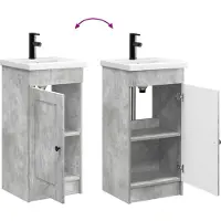 vidaXL Badkamer Vanity met Wastafel Betongrijs 42 x 40 x 84,5 cm