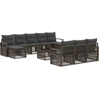 vidaXL Tuinbankenset 11 st Grijs poly rattan