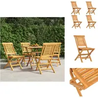vidaXL Tuinstoelen, 4 stuks, inklapbaar, 47x63x90 cm, massief teakhout - Tuinstoelen