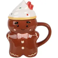 Clayre & Eef Mok Gingerbread man 250 ml Bruin Keramiek