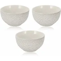 Discountershop Soepkommen Ø14 cm – Set van 3 Ramen Kom – 700 ml Ontbijtkommen Keramiek – Aardewerk Kommen Zonder Oor – Geschikt voor Soep, Yoghurt, Muesli en Ramen – Grijs