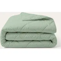 HappyBed Zomerdekbed 160x200 - Twijfelaar dekbed - 100% Katoen - Wasbaar dekbed zonder overtrek - Bedrukt dekbed zonder hoes - Hoesloos Dekbed met Print - Sage Green