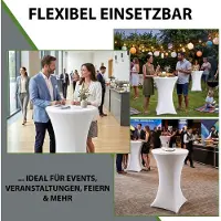 TRUTZHOLM - Statafelhoes Ø 60 cm - Stretch - Wit - Bartafelhoes - Tafelkleed - Kreukvrij - Voor Feest & Horeca