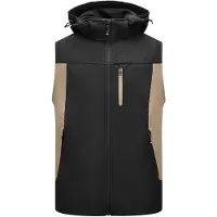 FHB Justus Softshell-Gilet Beige-Zwart maat 4XL heren