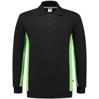 Tricorp 302003 Polosweater Bicolor Zwart/Lime maat XS heren