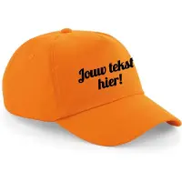 Beechfield Oranje pet bedrukt met tekst - jouw tekst bedrukt op pet - Nederlands elftal - koningsdag - wk voetbal - Olympische spelen