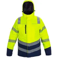 Hydrowear Winterparka Brussel Fluor Geel/Marine maat 4XL heren