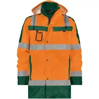 Dassy Limasol Hogezichtbaarheidsparka Fluo-Oranje/Flessengroen maat 3XL heren