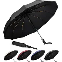 VHV - Paraplu - Paraplu opvouwbaar - Stormbestendige reisparaplu - Automatisch openen/sluiten - Klein en compact - Draagbare paraplu voor mannen en vrouwen - Zwart