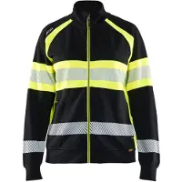 Blakläder 3505-1158 Dames sweater High Vis Zwart/High Vis Geel maat XS dames
