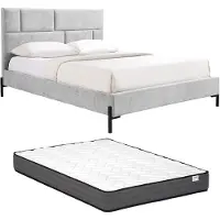 Vente-unique Bedframe stof lichtgrijs 160 x 200 cm NOULAVO