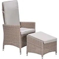 Garden Impressions Collin loungestoel incl. voetenbank - vintage willow
