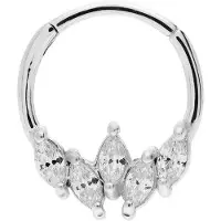 Lucardi - Dames Stalen helixpiercing met zirkonia - Piercing - Staal - Zilverkleurig
