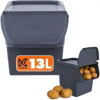 Kadax Keukencontainer met deksel Salice 13L donker essenhout