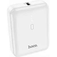 Hoco Mini Powerbank 5000 mAh - Compacte Noodlader - Met LED Indicator - Ideaal voor Telefoon & Draadloze Oortjes - Wit