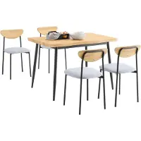 SoBuy OGT52-N Eettafelset 5-delig met Comfortabele Stoelen, Eettafel met 4 Stoelen, Compacte Keukentafel voor Kleine Ruimtes, Ideaal voor Eetkamer, Keuken, Woonkamer
