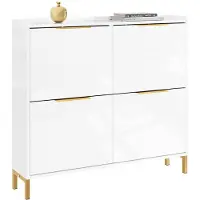 SoBuy Meuble à chaussures blanc 4 portes 19 cm