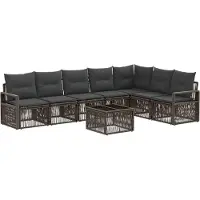 vidaXL Tuinbank Set 8 st Grijs poly rattan