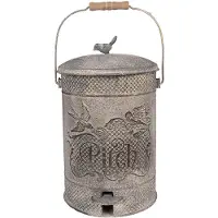 Clayre & Eef Pedaalemmer 24x24x36 cm Grijs Metaal