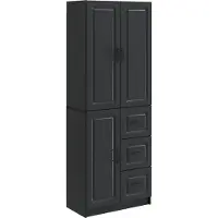 vidaXL Kast Set 2 st Zwart Bewerkt hout