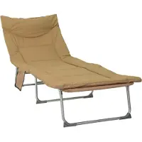 vidaXL Opvouwbare zonnebed met kussen 2 st Beige