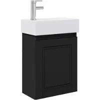 Syfax Badkamermeubel met kraan Zwart 45,5 x 22,5 x 84 cm