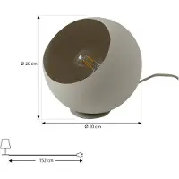 LINDBY Tafellampe , Somolia, Beige, Woonkamer, Metaal, Modern