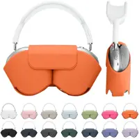 Kwmobile cover voor over-ear koptelefoon - Compatibel met Apple AirPods Max / AirPods Max 2 - Van polyester - In zomers oranje