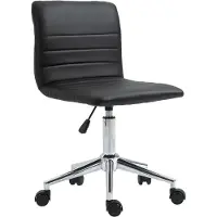 SVITA Kinder Bureaustoel Draaibare Bureau Stoel Met Faux Leer Bekleding Ergonomische Verstelbare Kinderstoel Zwart