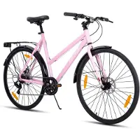 Hiland VELO Dames Racefiets - 700C - 7 Versnellingen - Lichtgewicht Aluminium Frame - Mechanische Schijfremmen - Stadsfiets / Commuter Bike