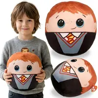 Sarcia.eu TY Harry Potter Ron Wemel Zacht sierkussen, SQUISHY BEANIES, sierkussen voor in de kamer – rond knuffeltje 22cm