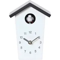 DNA Klok - Moderne Koekoeksklok - Minimalistisch Design - Wit/Zwart - 17cm × 13cm × 9cm