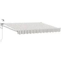 vidaXL Elektrisch Uitschuifbare Zonneluifel Lichtgrijs en wit
