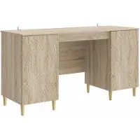 vidaXL Bureau, Sonoma-eikenhout, 142,5 x 50 x 75 cm, houtvezel