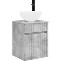 vidaXL Wandgemonteerde wastafelmeubel Betongrijs 39 x 41 x 64,5 cm
