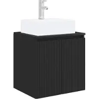 vidaXL Wandgemonteerde wastafel van een meubel Zwart