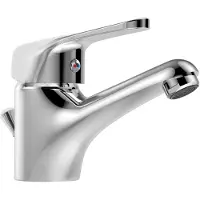 Auralum Max Wastafelkraan - Badkamerkraan Chroom - Waterbesparing - Mengkraan met Trekstang - KTW-gecertificeerde Slangen - Inclusief Afvoerplug