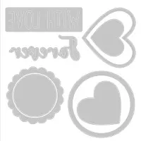 SIZZIX Framelits Snijmal & Stamps Set - Love Hearts - 8 stuks