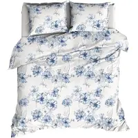 Romanette Dekbedovertrek Filippa Blauw Katoen-200 x 200 / 220 cm | 2-Persoons