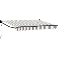 vidaXL Uitschuifbare luifel Lichtgrijs en wit 4,5 × 3 m