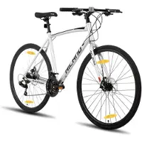 Hiland Hybrid Fiets - 700C - 21 Versnellingen - Racefiets / Stadsfiets - Mechanische Schijfremmen - Heren & Dames - Commuter Bike