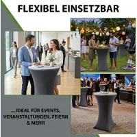 Baumarktplus TRUTZHOLM - Statafelhoes Ø 70 cm - Set van 10 - Stretch - Antraciet - Bartafelhoes - Tafelkleed - Kreukvrij - Voor Feest & Horeca