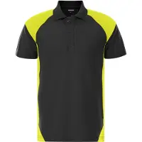 Fristads Heavy poloshirt 7047 GPM Zwart/Hi-Vis Geel maat 2XL heren