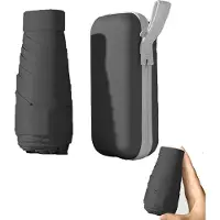 VHV - Paraplu - Paraplu opvouwbaar - Opvouwbare reisparaplu voor dames - UV-bescherming - Zonneschermparaplu - Mini-paraplu met 6 baleinen en capsulehoes voor vrouwen - Meisjes en kinderen - Zwart