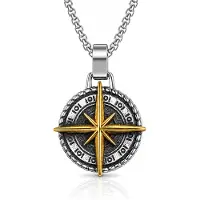 Mendes heren ketting Edelstaal Kompas Amulet
