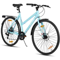 Hiland VELO Dames Racefiets - 700C - 7 Versnellingen - Lichtgewicht Aluminium Frame - Mechanische Schijfremmen - Stadsfiets / Commuter Bike