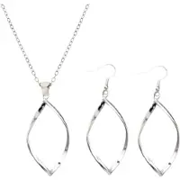 Charme Bijoux Set -Single Twist -zilverkleur- ketting en oorbellen-