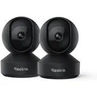 Reolink 2K+ PT WiFi binnencamera, babyfoon, huisdierbewaking, automatische tracking, 5MP nachtzicht F1.6, persoons-/huisdier-/babyhuil-detectie, 2,4/5GHz wifi, tweewegaudio, E1 Pro 2-Pack Zwart