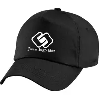 Beechfield Zwarte pet bedrukt met logo - jouw logo bedrukt met logo - bedrijfskleding - werkkleding - festival - club -